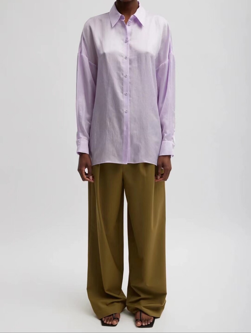 Tibi Spring Acetate Shirt With Cocoon Back